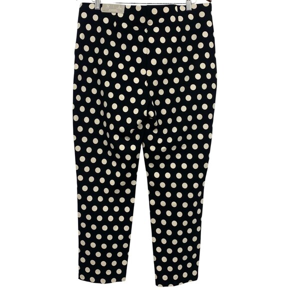 Chicos So Slimming Juliet Slim Leg Polka Dot Pants Size 12 Black White Rayon New - Picture 5 of 8
